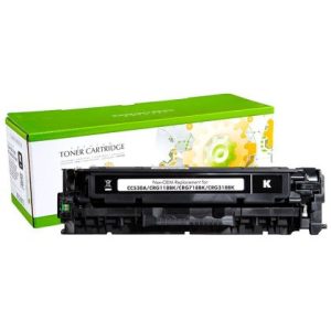 Тонер касета универсална Static Control Black HP no. 304A CC530A CRG-718B SUPER PREMIUM Съвместим консуматив, стандартен капацитет 3 500 стр.